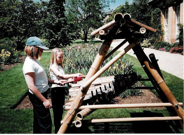 Bamboo xylophone made for Oxford Botanical Gardens. 