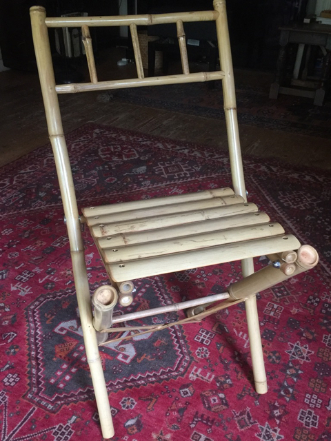 Bamboo folding chair. 