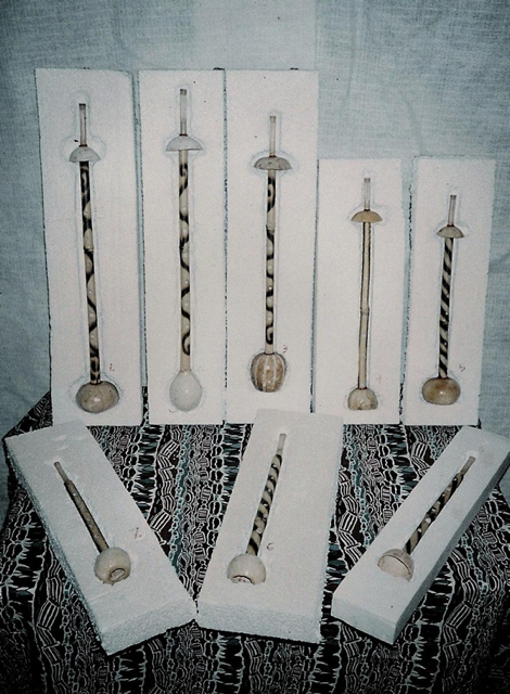 Bamboo and gourd reed instruments made by Sound World. 